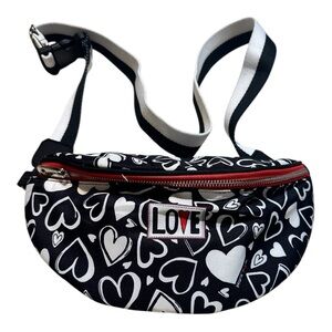 NWT Brighton Endless Love Graphic Heart Nylon Bum Bag Fanny Pack Casual Purse